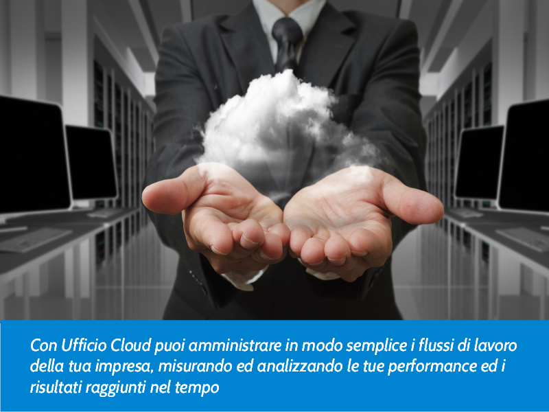 Slide 2. Con Ufficio Cloud puoi amministrare in modo semplice i flussi di lavoro della tua impresa, misurando ed analizzando le tue performance ed i risultati raggiunti